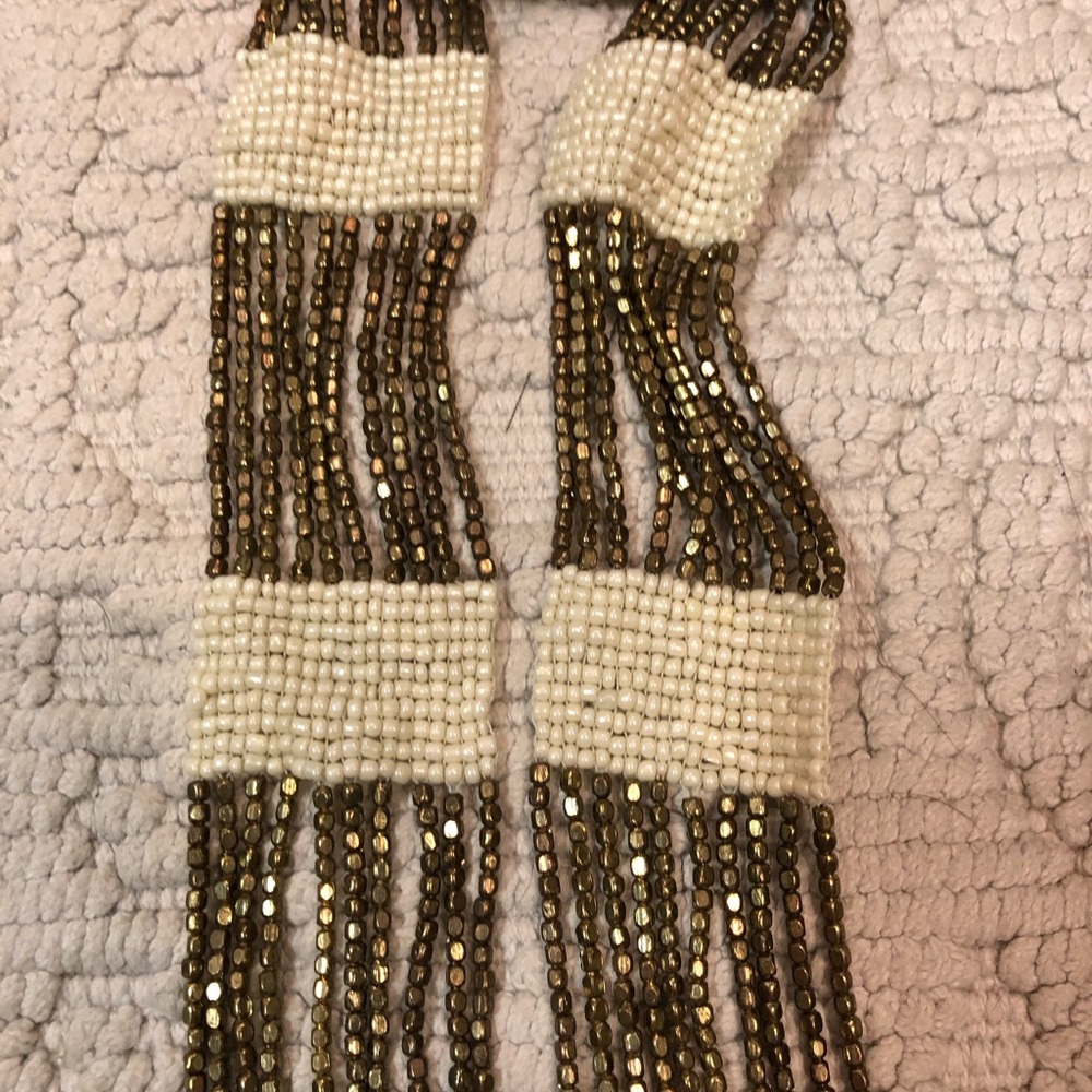Gold and White long necklace